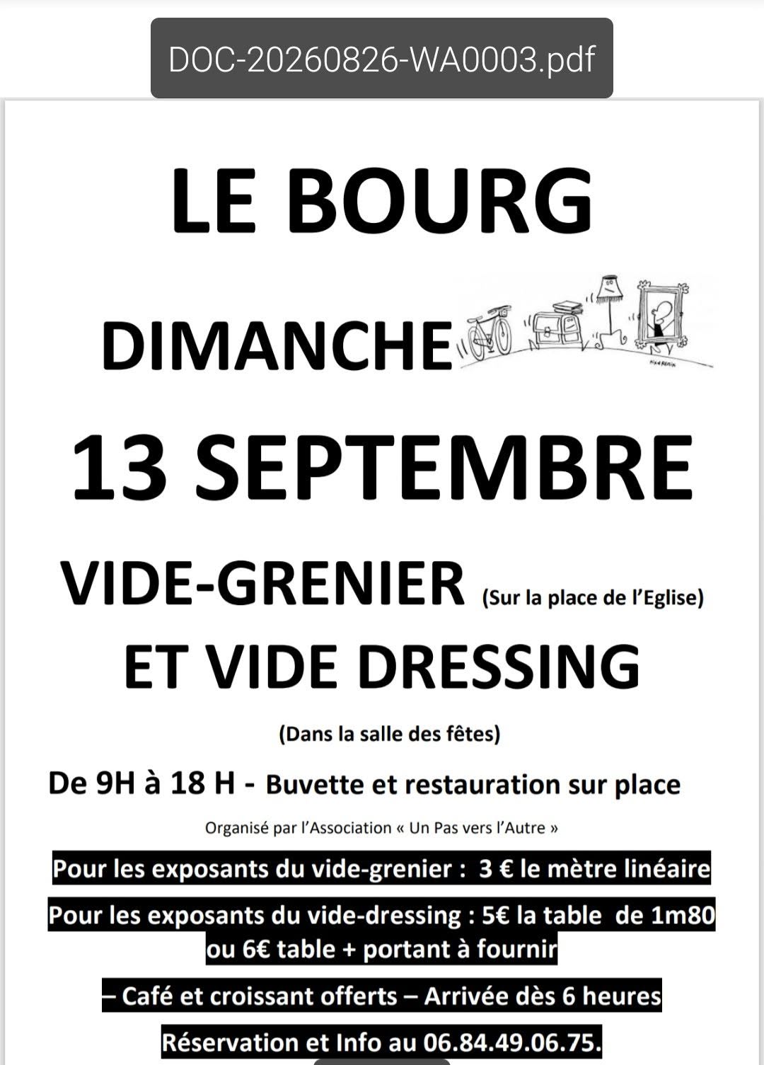 Vide Greniers et Vide Dressing à Le Bourg