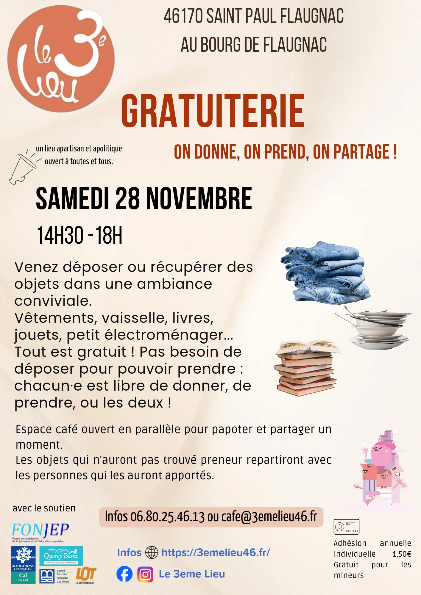 Gratuiterie au 3e Lieu et soirée jeux