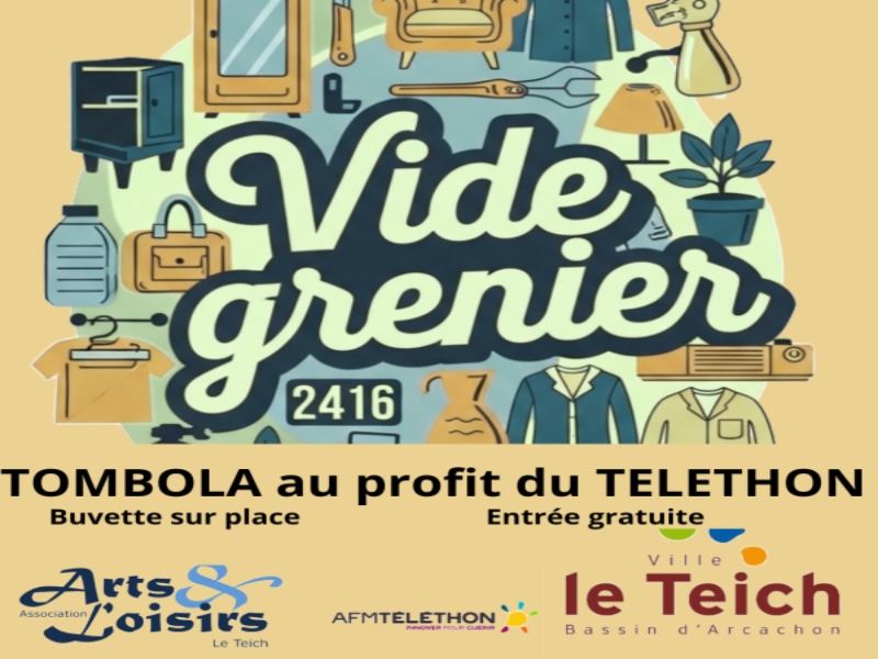 Vide grenier au profit du Téléthon.