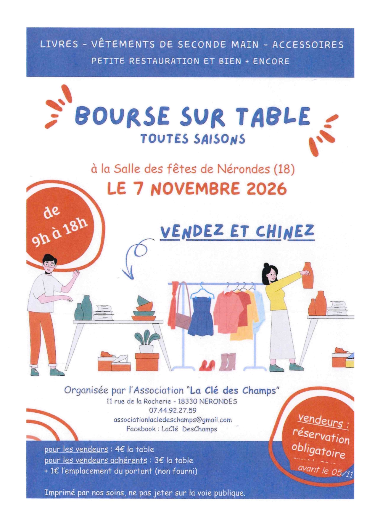 Bourse sur table toutes saisons